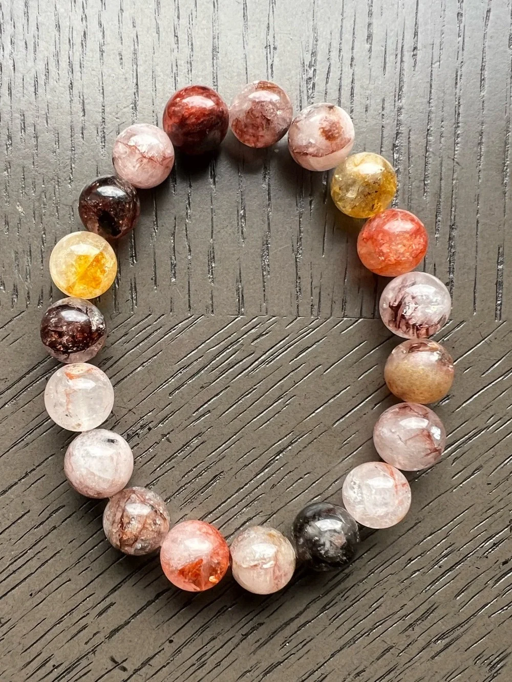 Hematoid with quartz bracelet 11mm SIZE 7.25’